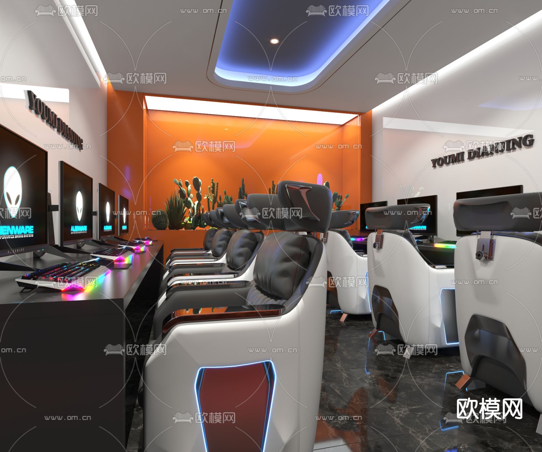 电竞网吧 网咖3d模型下载（渲染图3）