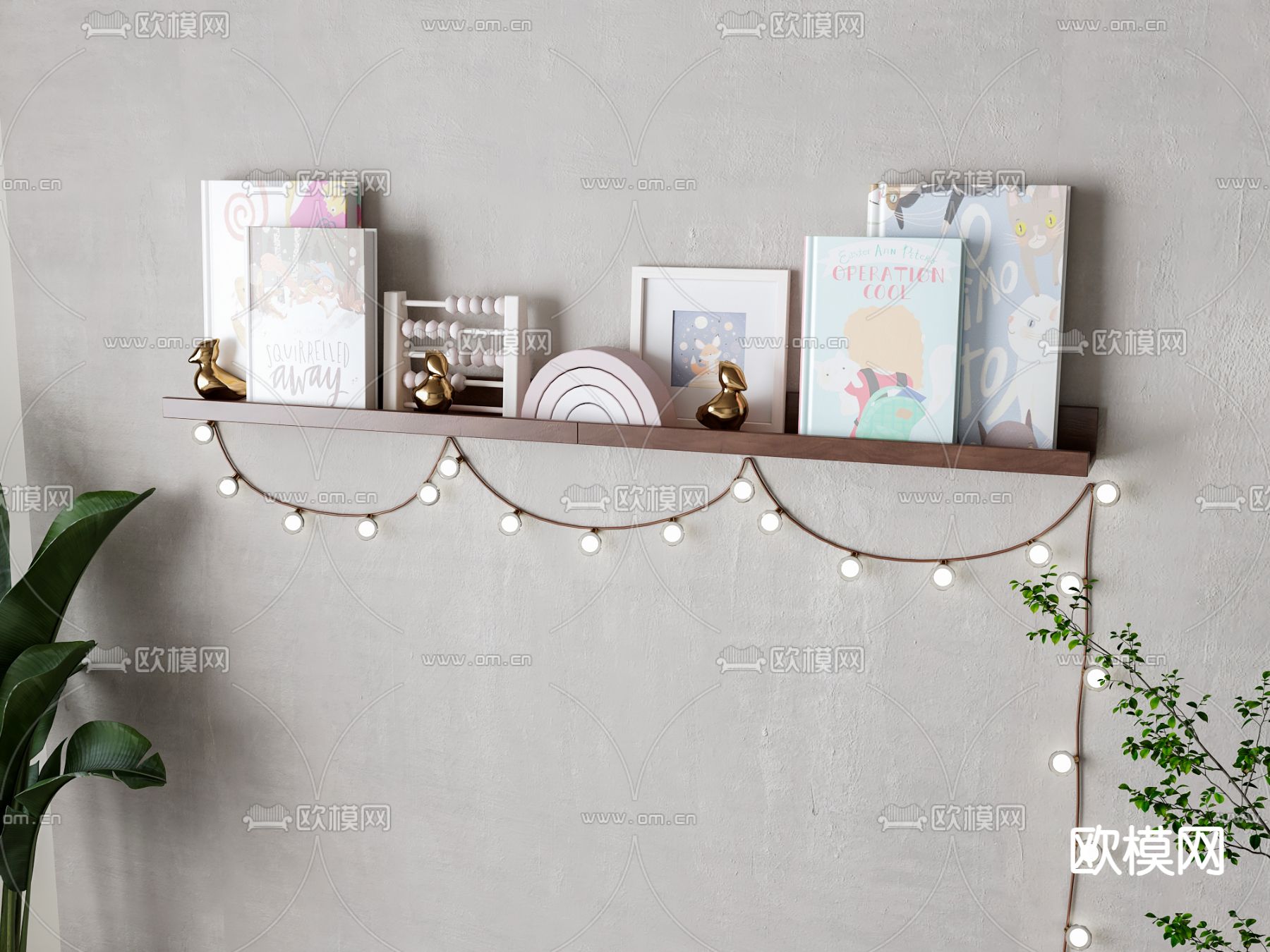 北欧壁柜su模型下载（渲染图2）