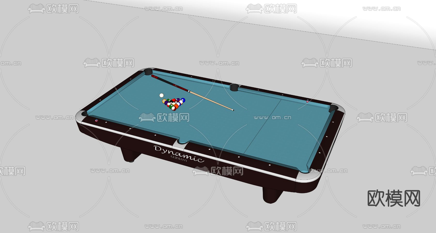 台球桌su模型下载（渲染图1）