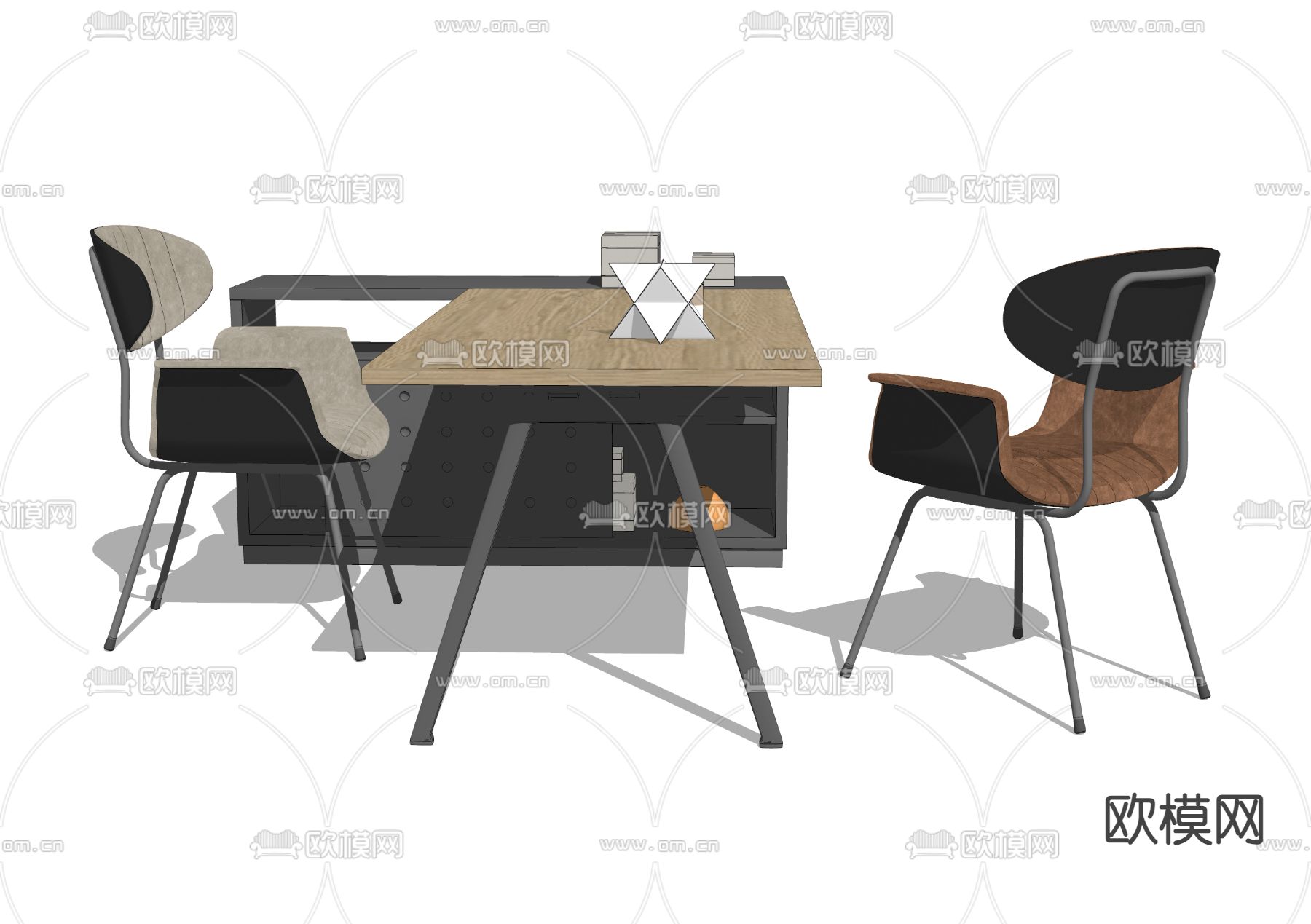办公桌椅 书桌椅su模型下载（渲染图1）