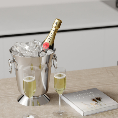  酒瓶 冰块 桌面摆件su模型 