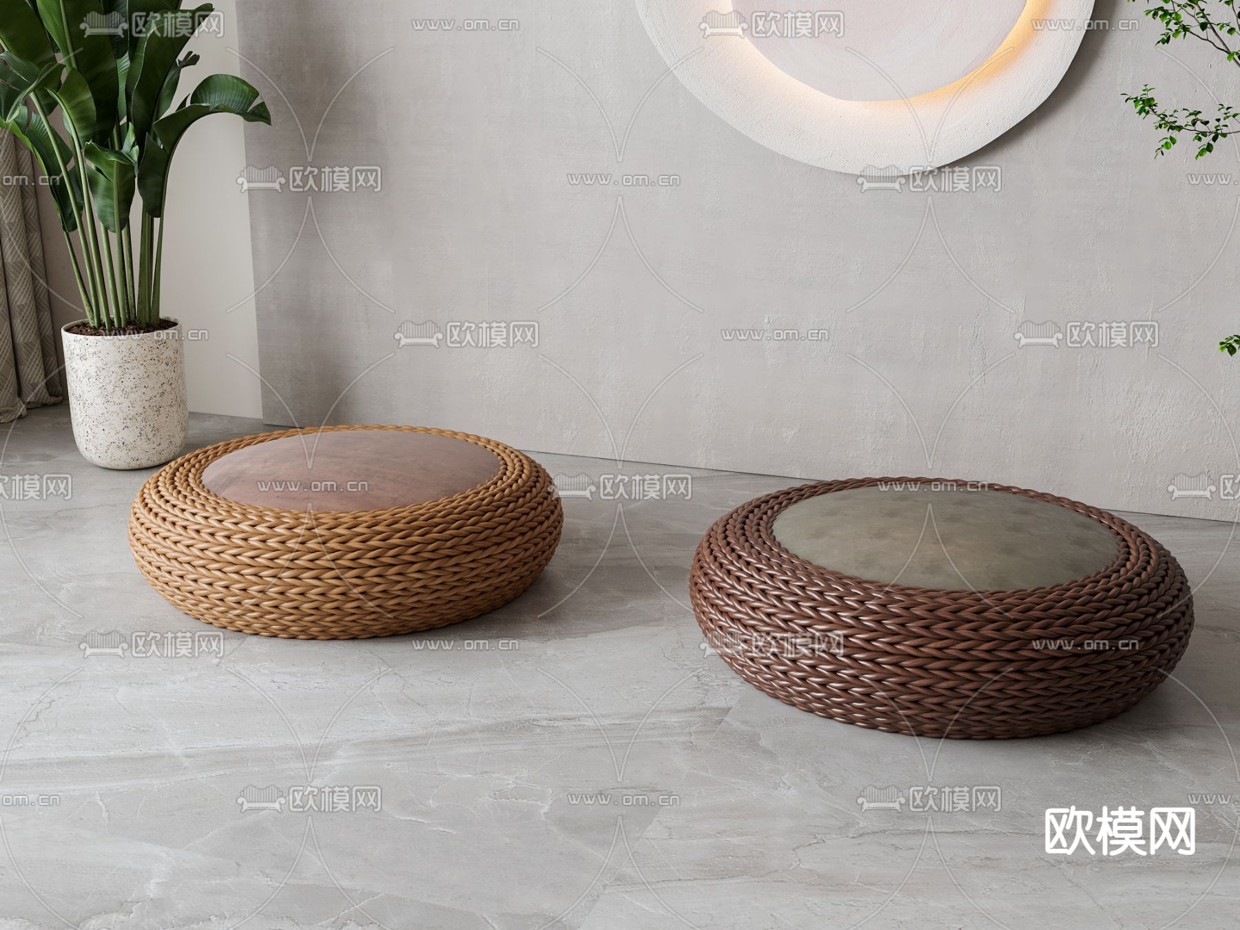 新中式蒲团 坐垫3d模型下载