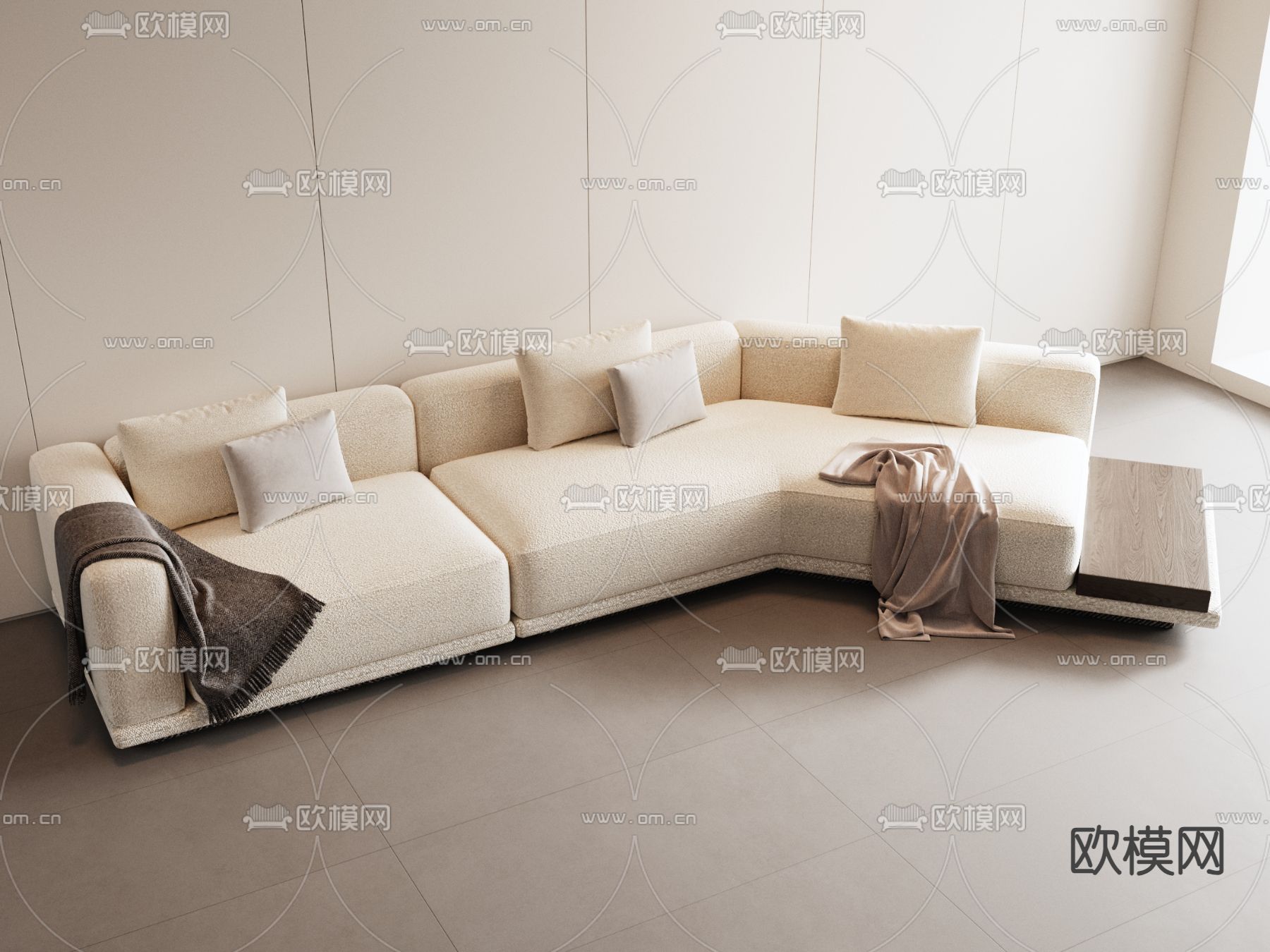 现代多人沙发 转角沙发3d模型下载