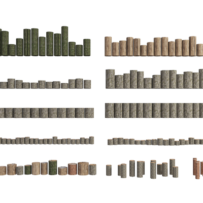  现代树桩 树干 木墩子su模型 