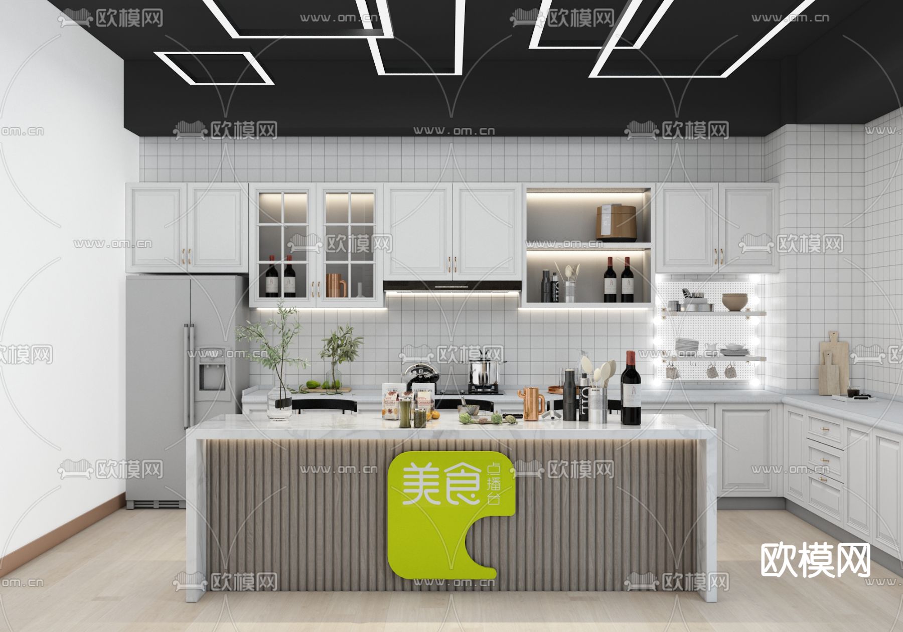 美食直播间3d模型下载