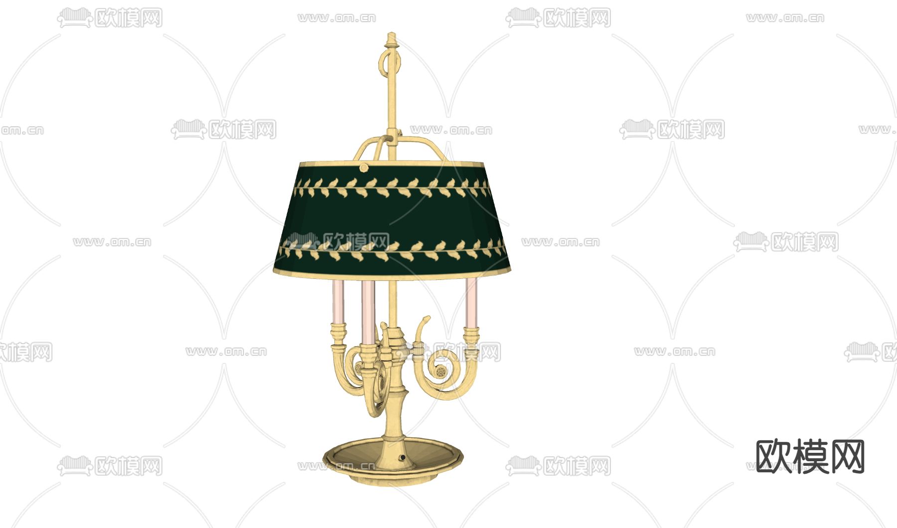 欧式台灯su模型下载（渲染图1）