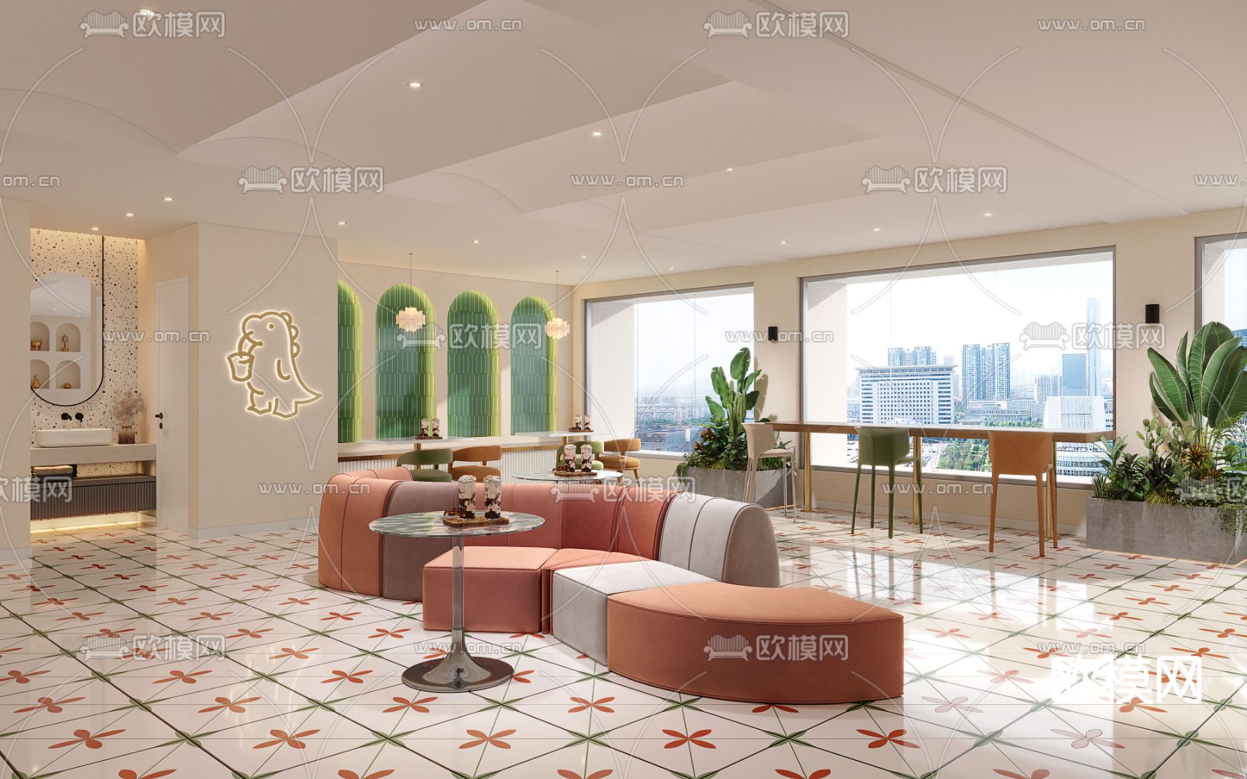 奶茶店 小吃店3d模型下载