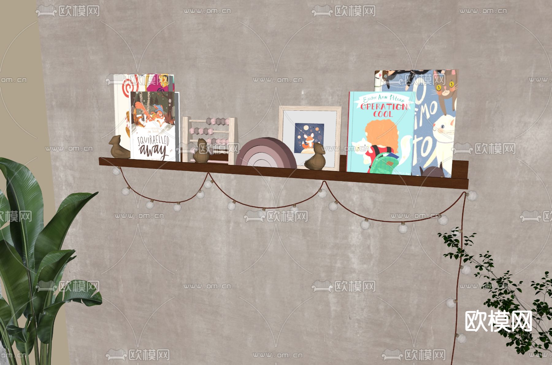 北欧壁柜su模型下载（渲染图1）