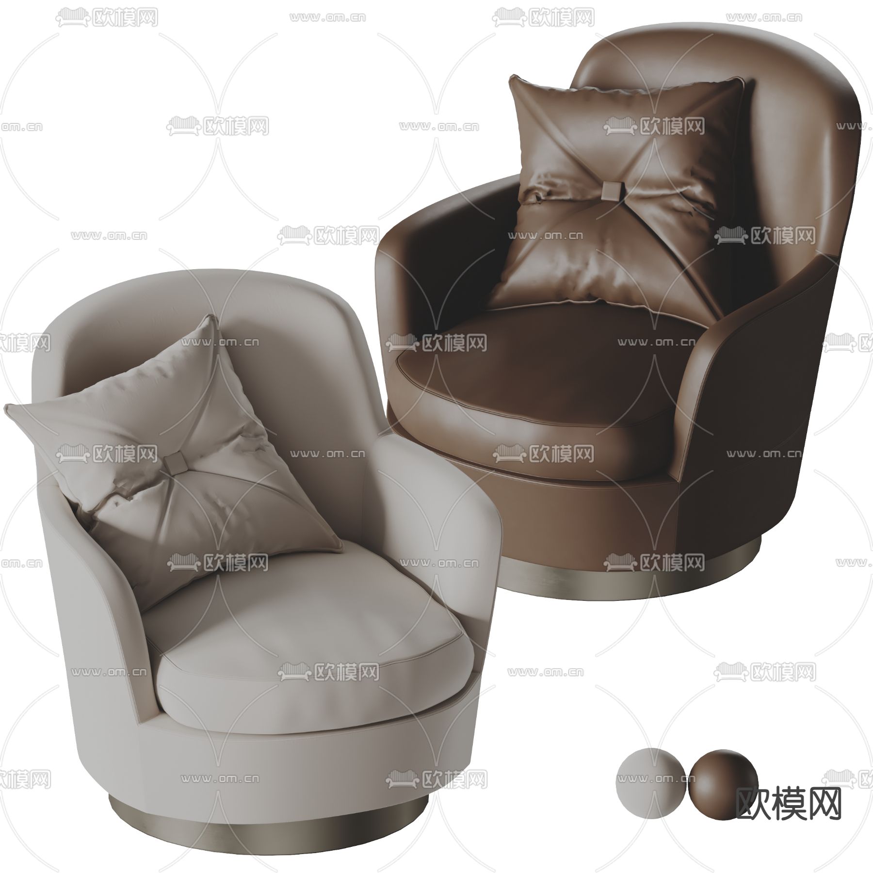 Poliform 单人沙发 皮革沙发3d模型下载