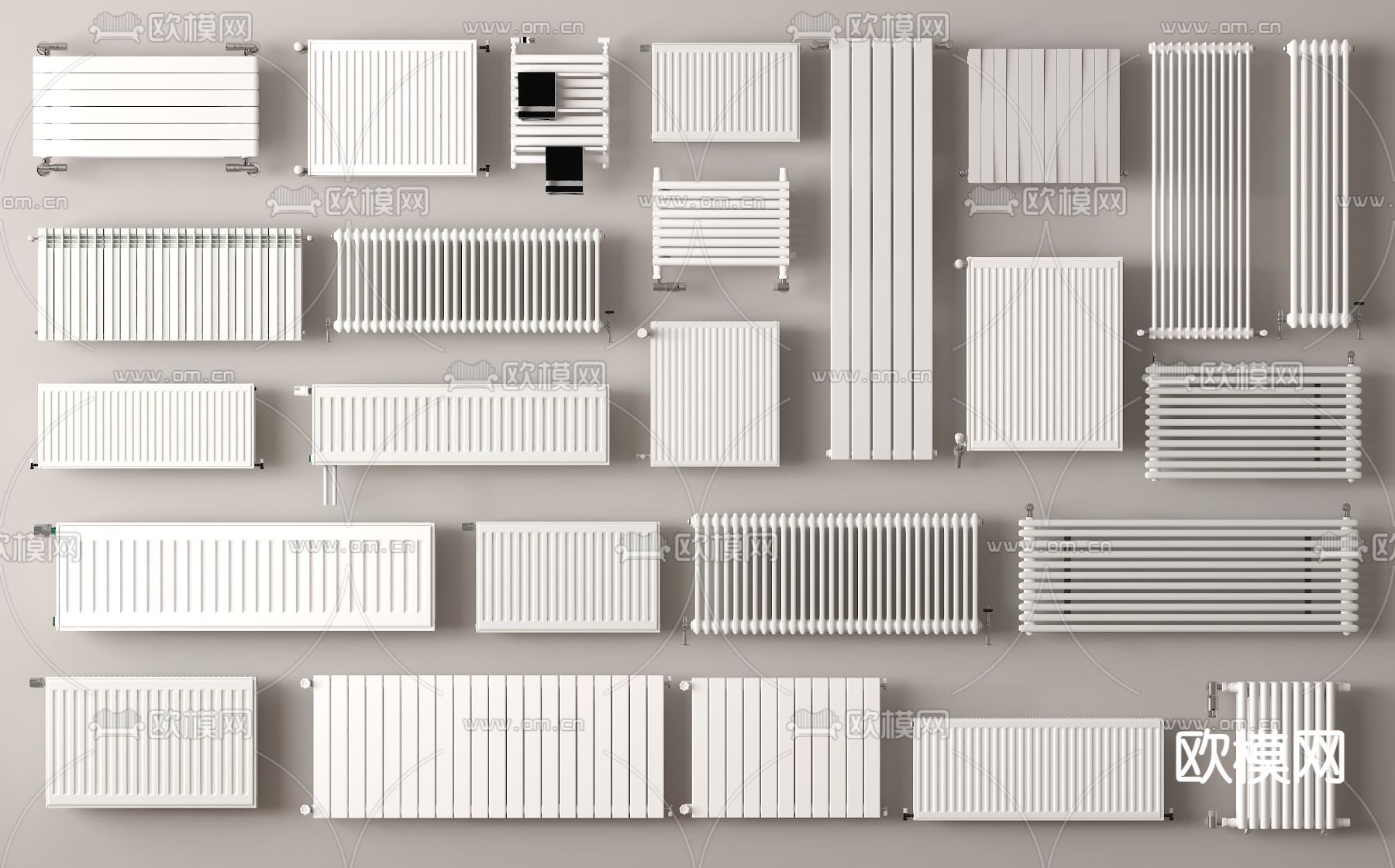 暖气片 散热片 取暖器 暖气管3d模型下载