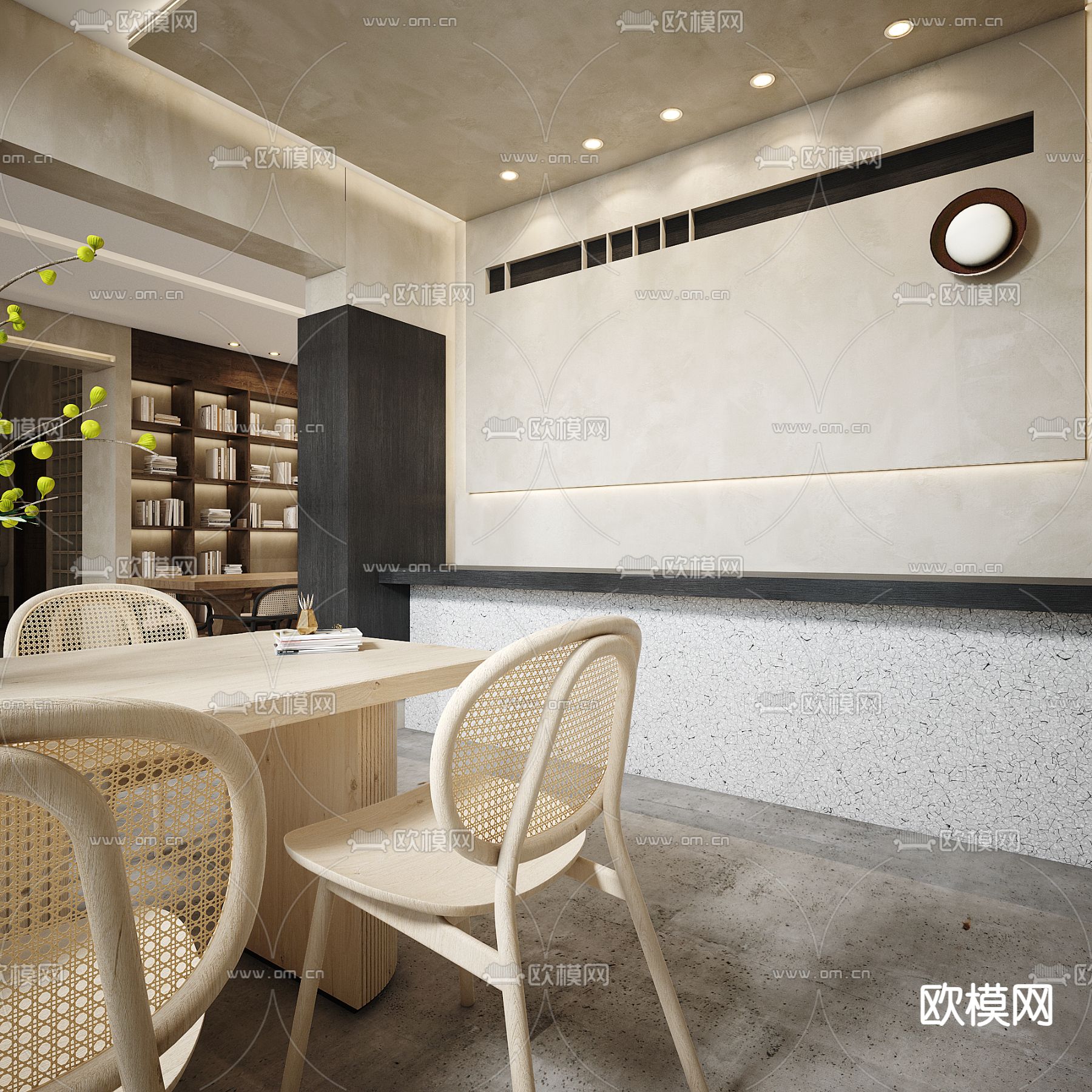 侘寂图书馆 阅览室3d模型下载