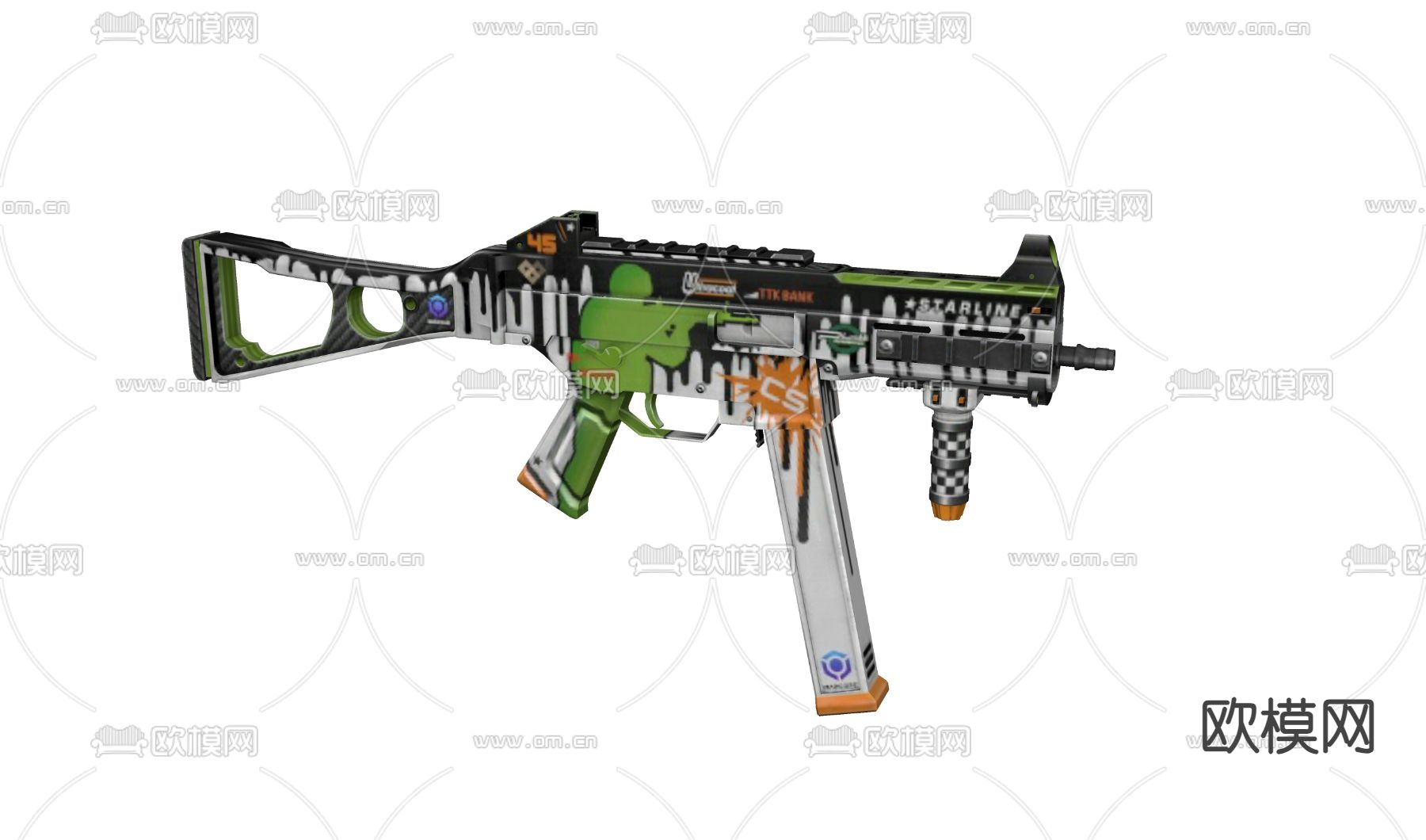 自动步枪 儿童玩具 玩具步枪su模型下载（渲染图1）
