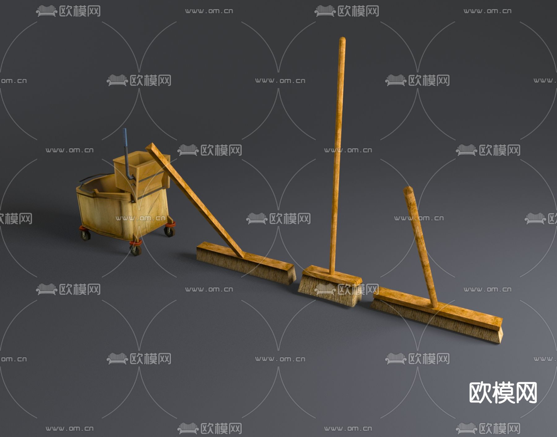 扫帚 清洁工具3d模型下载