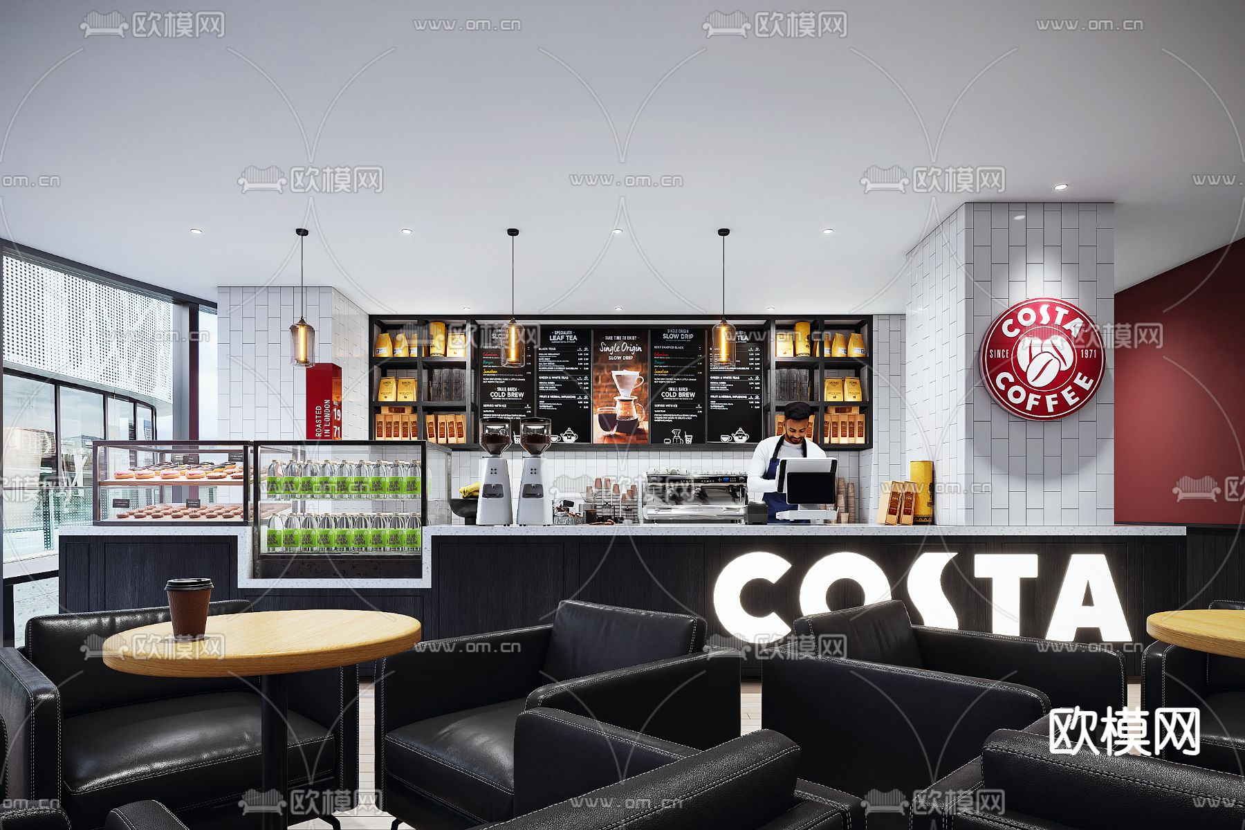 现代咖啡厅 咖啡馆3d模型下载