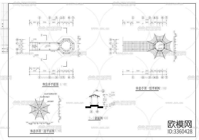 仿古商業(yè)建筑CAD施工圖下載(渲染圖5)