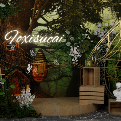  森系主舞台 婚礼美陈su模型 