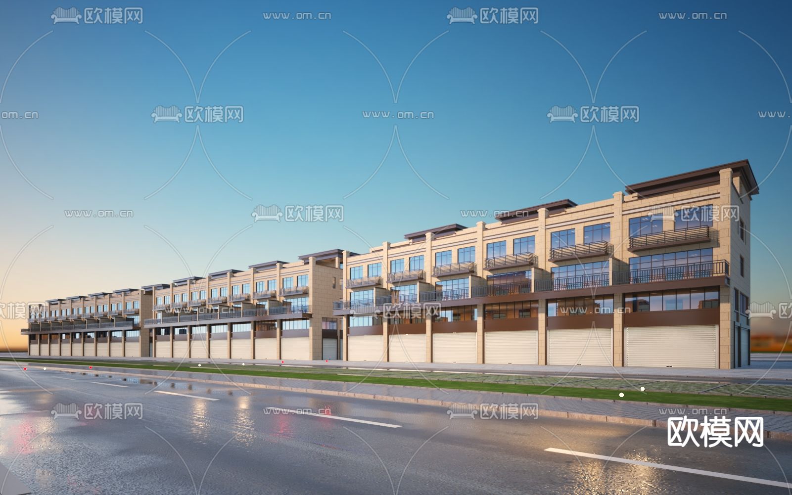 沿街农贸市场su模型下载（渲染图2）