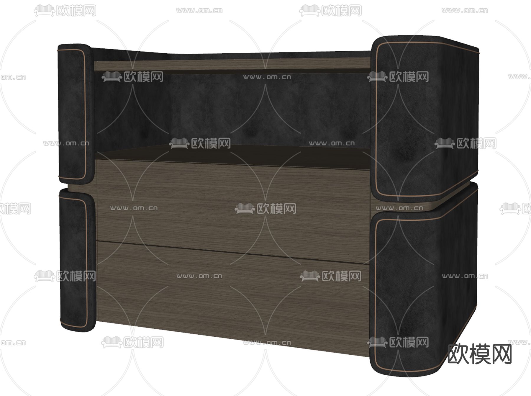 现代床头柜su模型下载（渲染图1）
