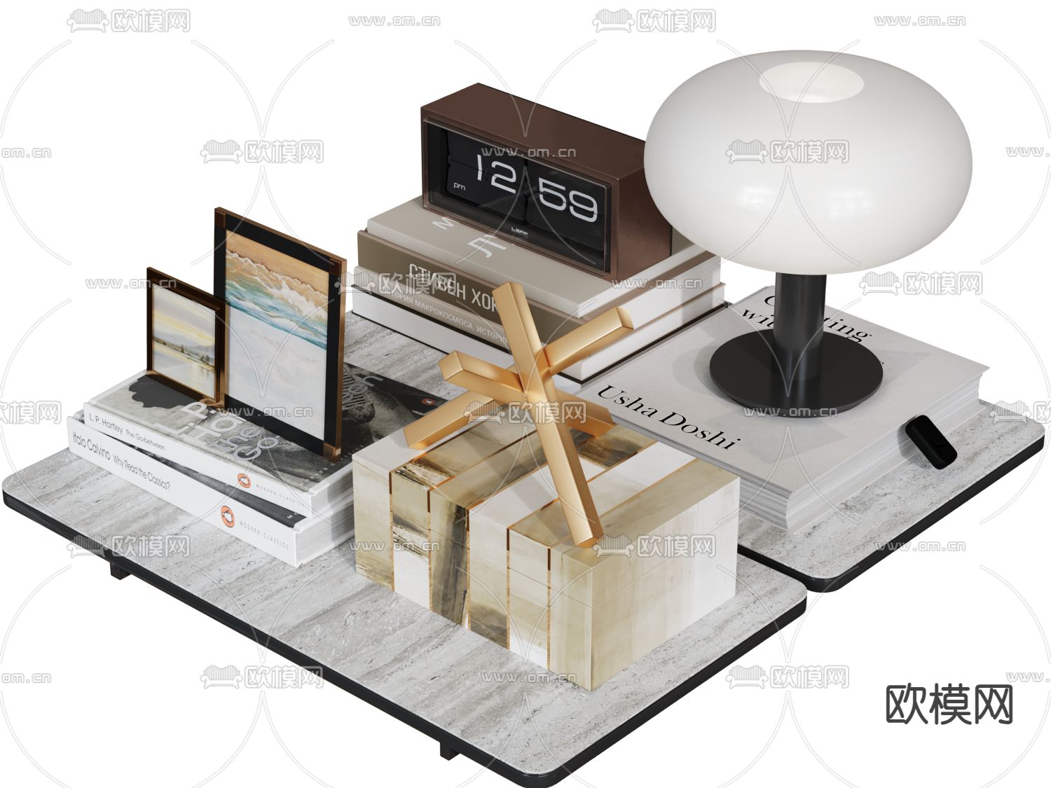 装饰品 摆件 台灯 书籍 相框3d模型下载