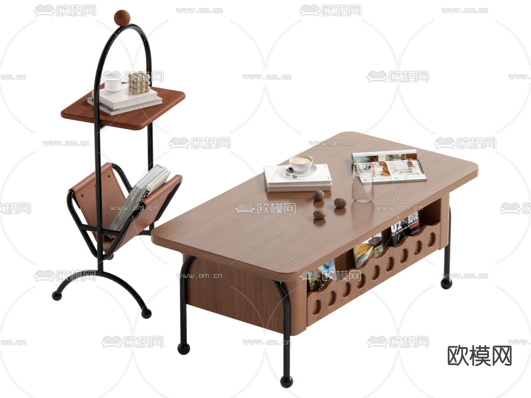 中古风茶几su模型下载（渲染图2）