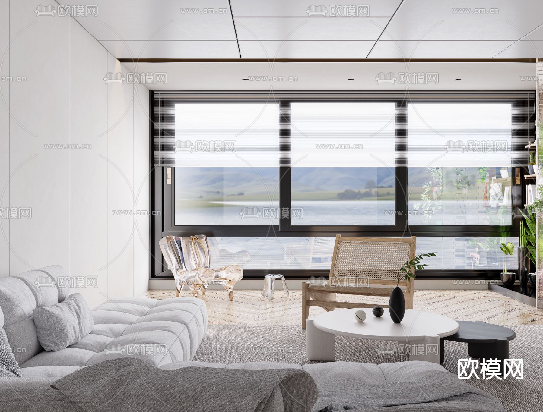 现代音影室 视听室 家庭影院3d模型下载（渲染图4）