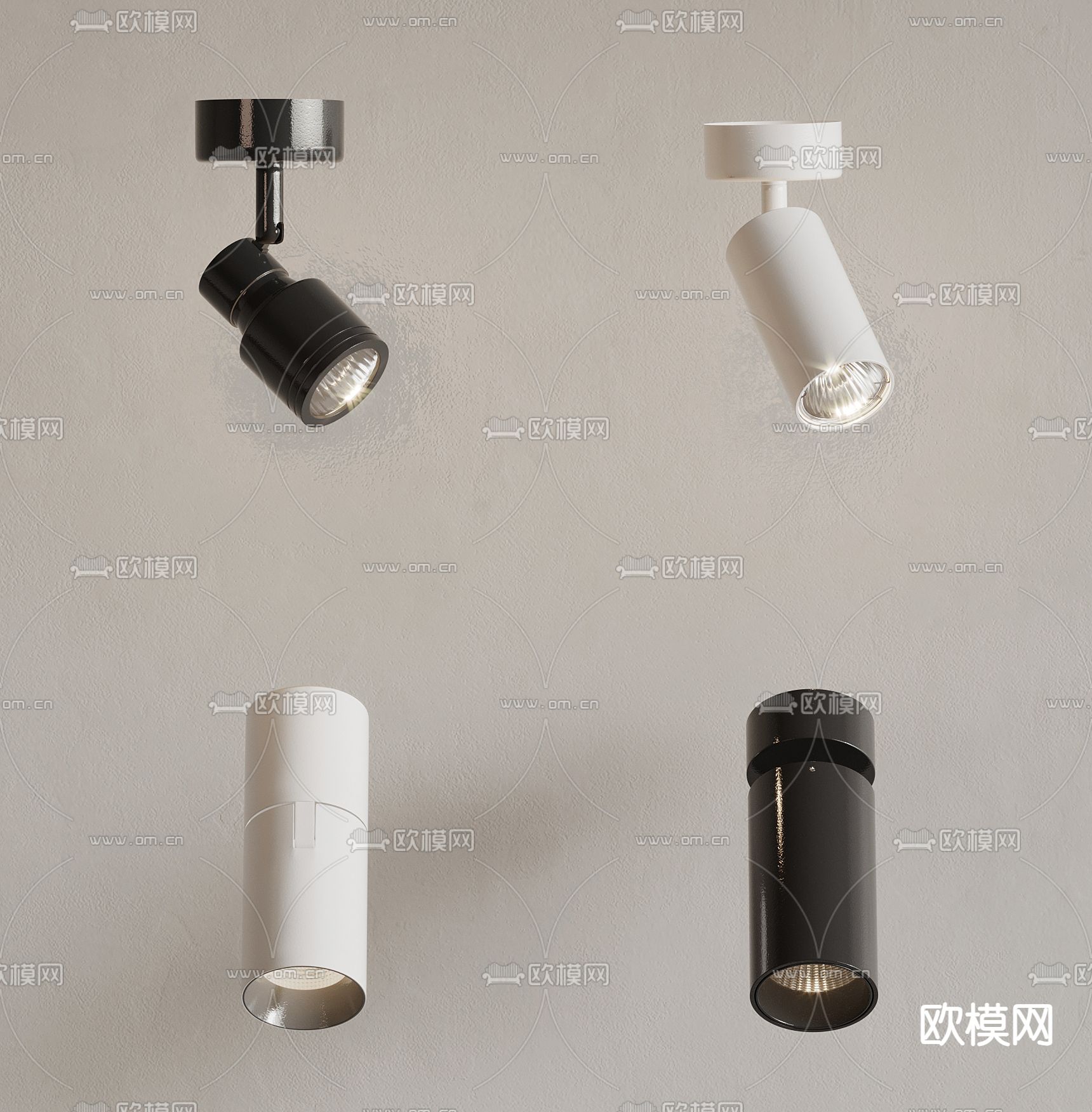 筒灯 射灯 轨道灯3d模型下载
