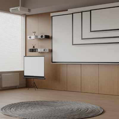  投影仪 投影幕布 音响su模型 