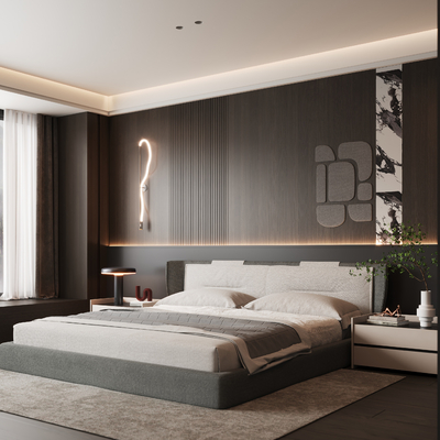  Minotti 卧室 主人房su模型 