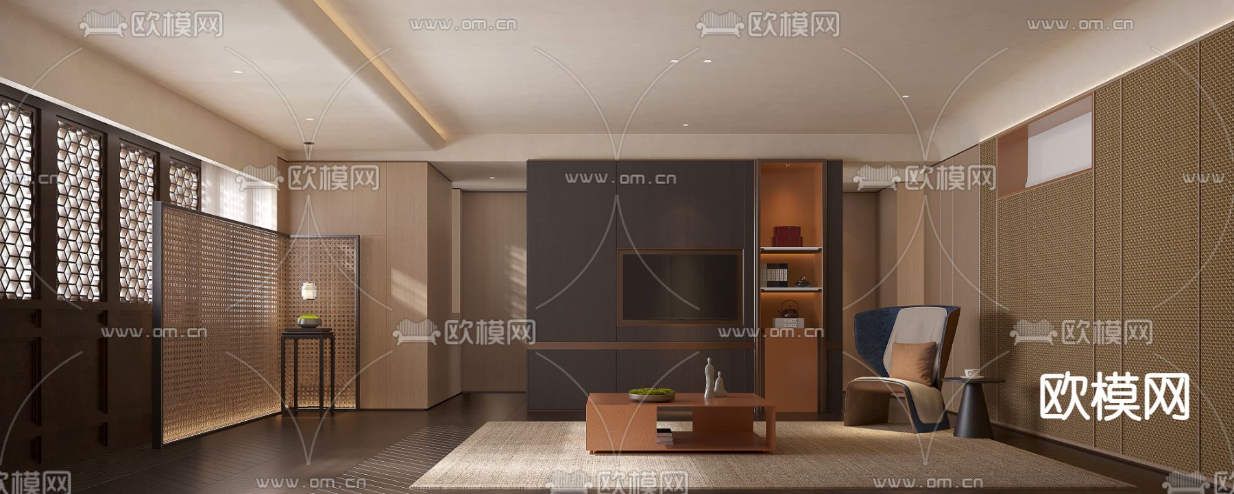 酒店会客厅3d模型下载（渲染图2）