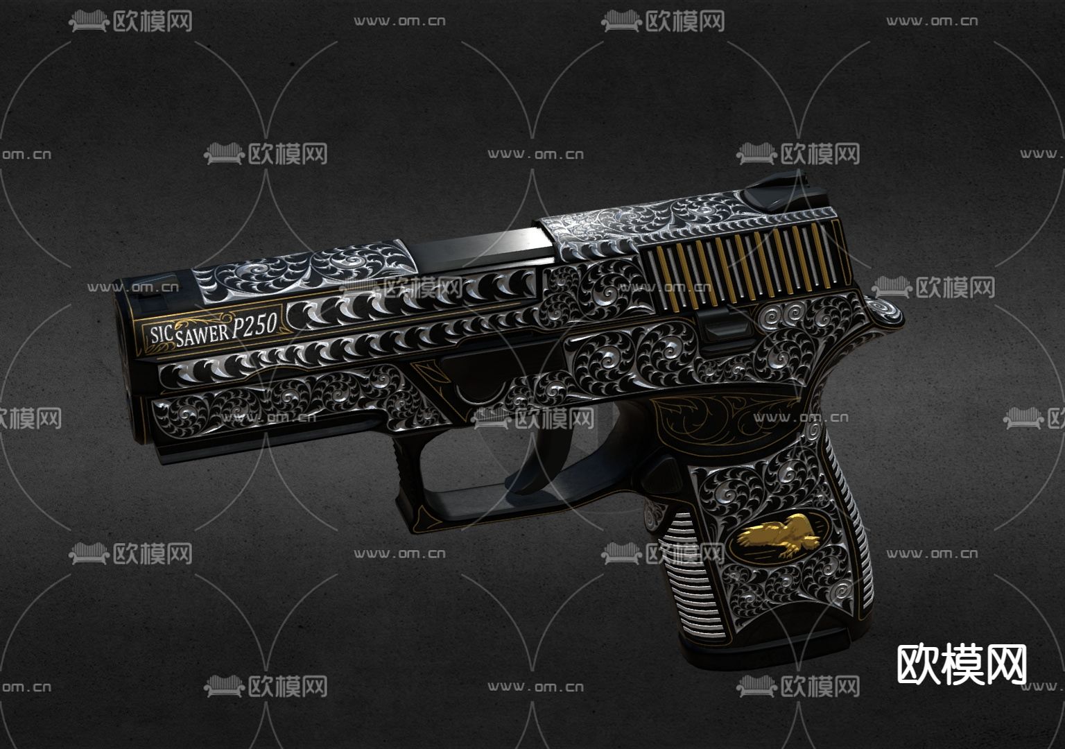 手枪玩具 儿童玩具su模型下载（渲染图2）