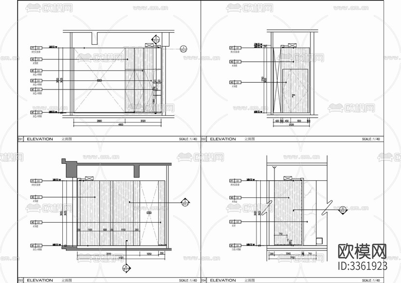180㎡家裝大平層室內(nèi) 樣板間 私宅 大平層cad施工圖下載(渲染圖5)