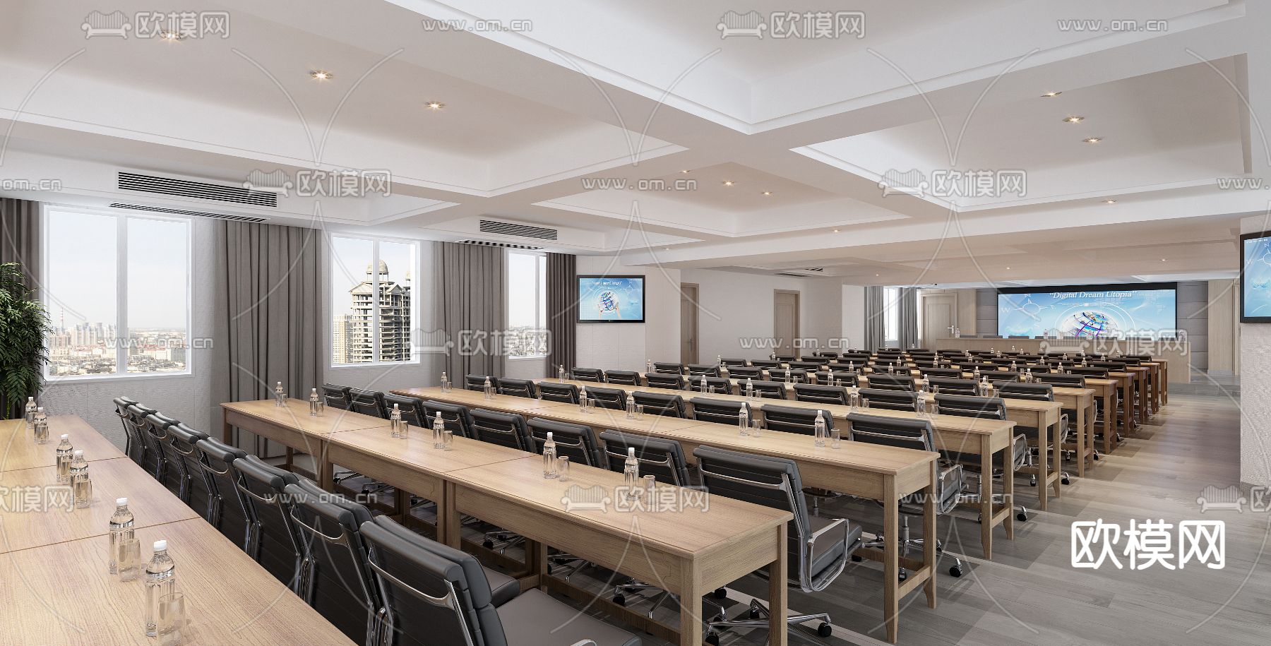 现代报告厅 会议厅3d模型下载