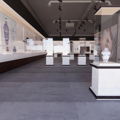  博物馆 展览馆su模型 