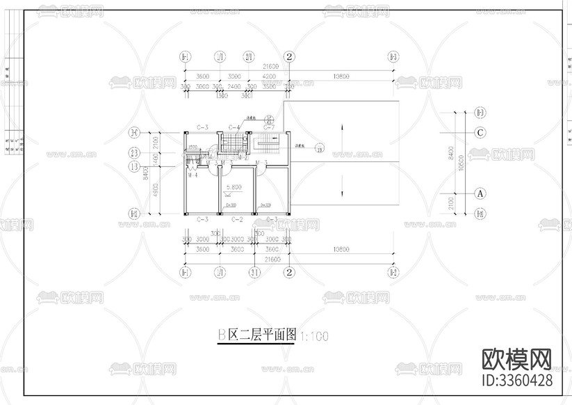 仿古商業(yè)建筑CAD施工圖下載(渲染圖10)