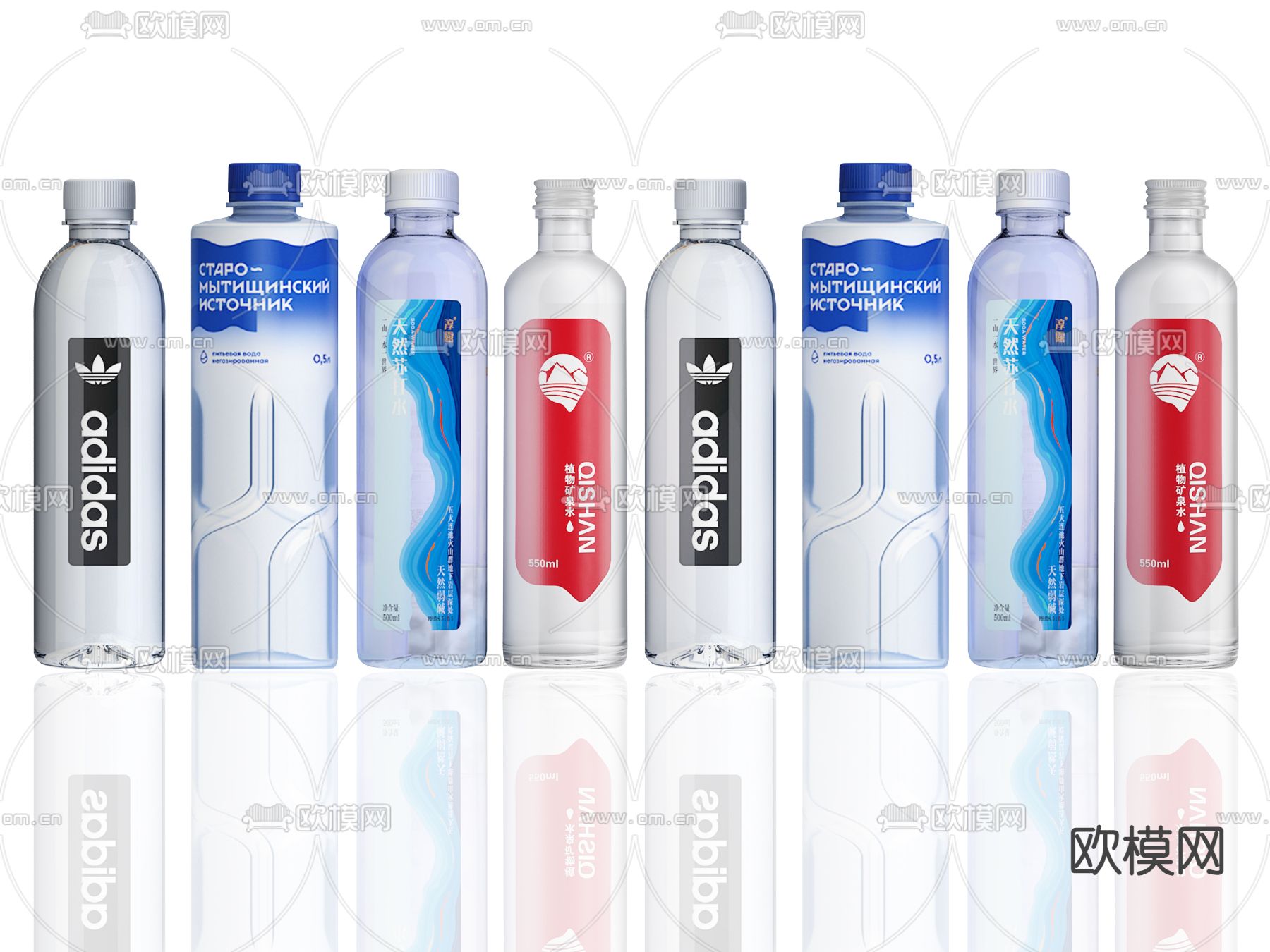 矿泉水 饮用水 瓶装水su模型下载（渲染图2）