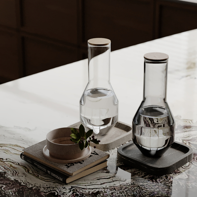  水杯 酒杯 书本su模型 