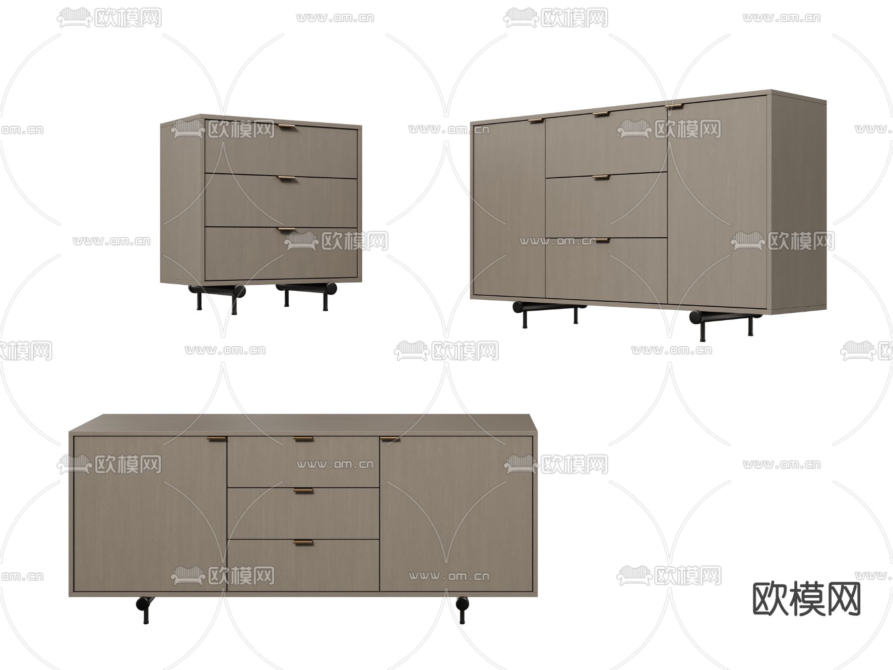 边柜 斗柜 电视柜3d模型下载