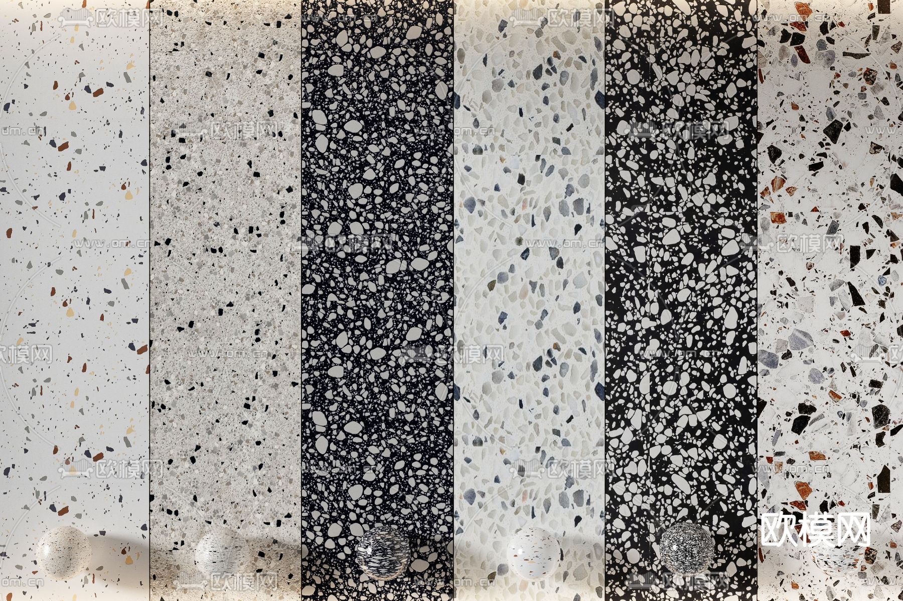 水磨石砖 瓷砖 墙砖3d模型下载