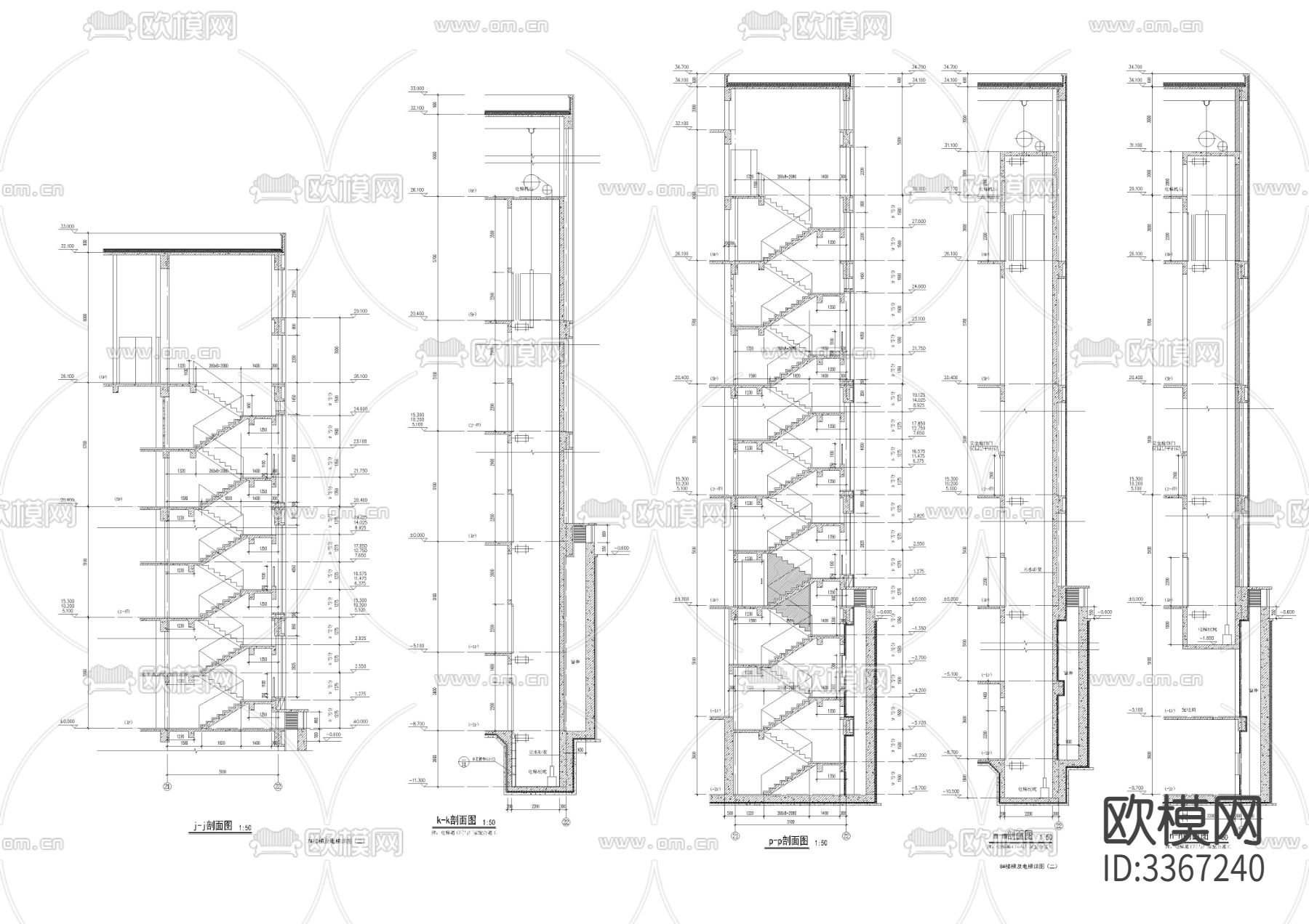 超全电梯·自动扶梯节点大样图下载（渲染图6）