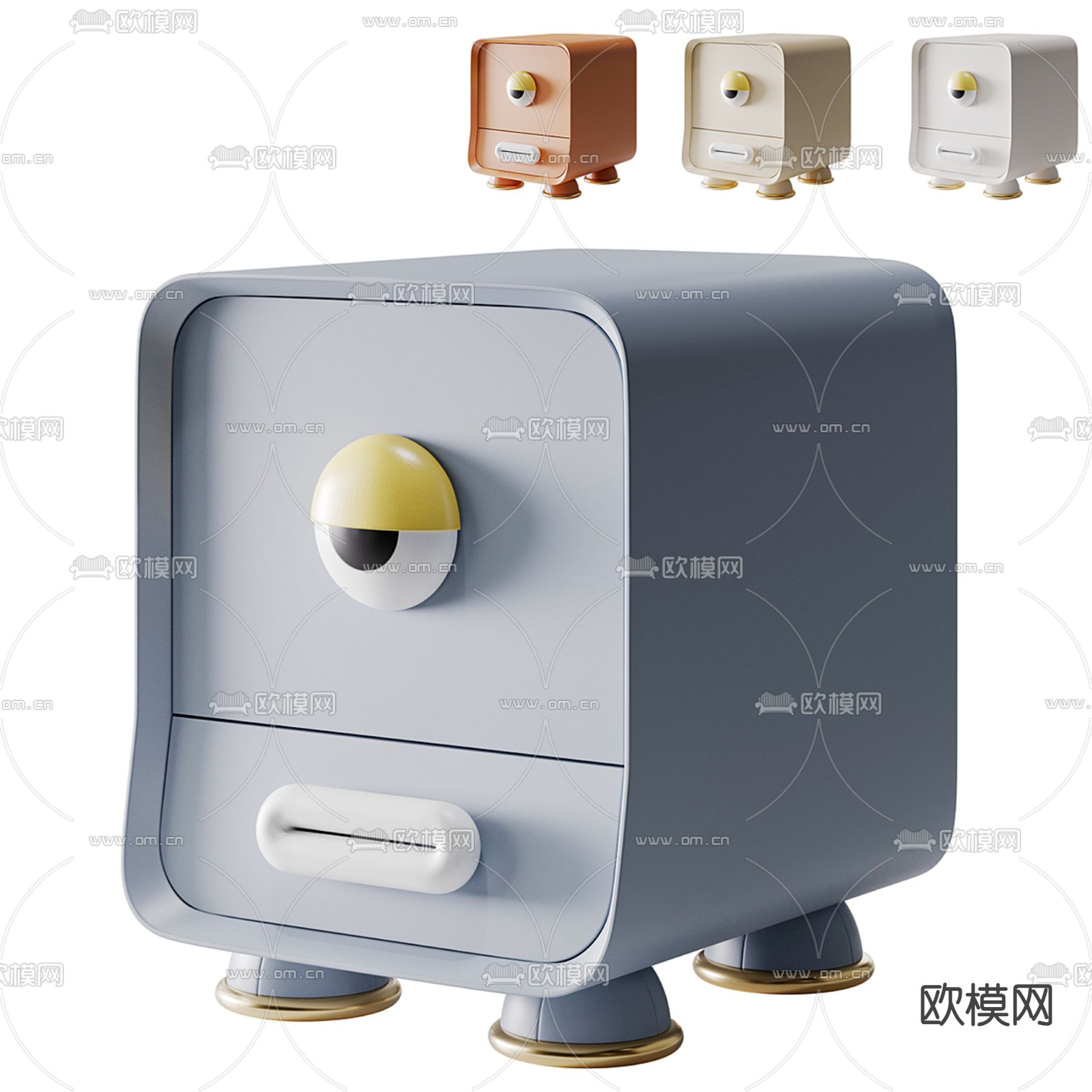 儿童床头柜3d模型下载（渲染图1）