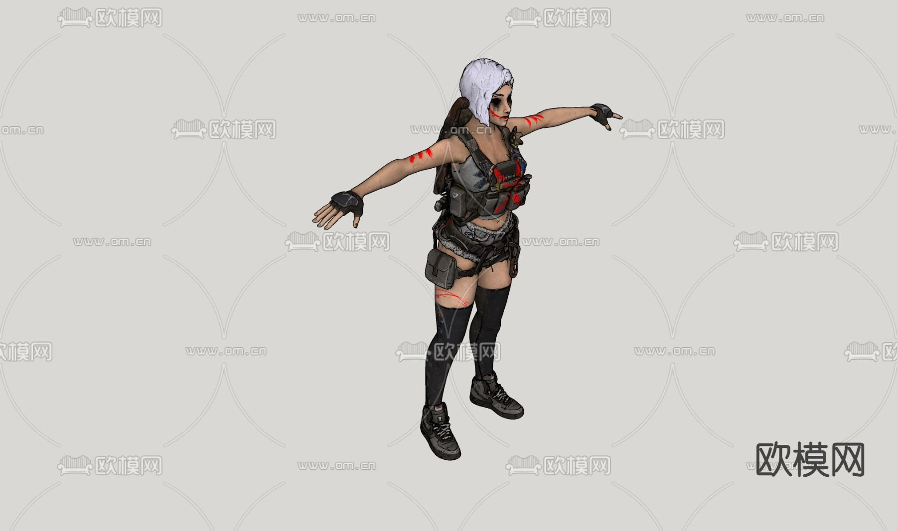 动漫人物su模型下载（渲染图2）