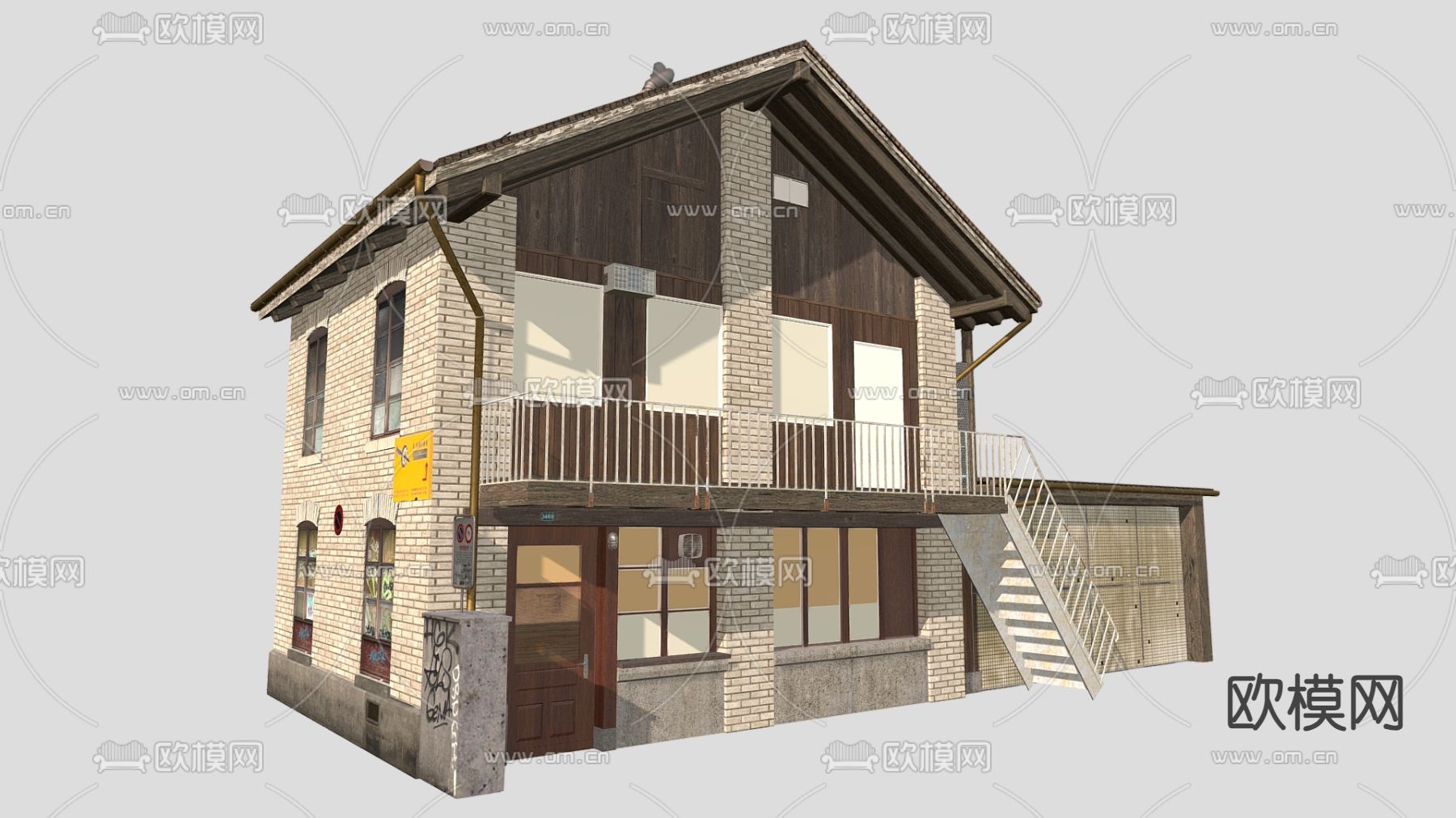 民宿外观3d模型下载