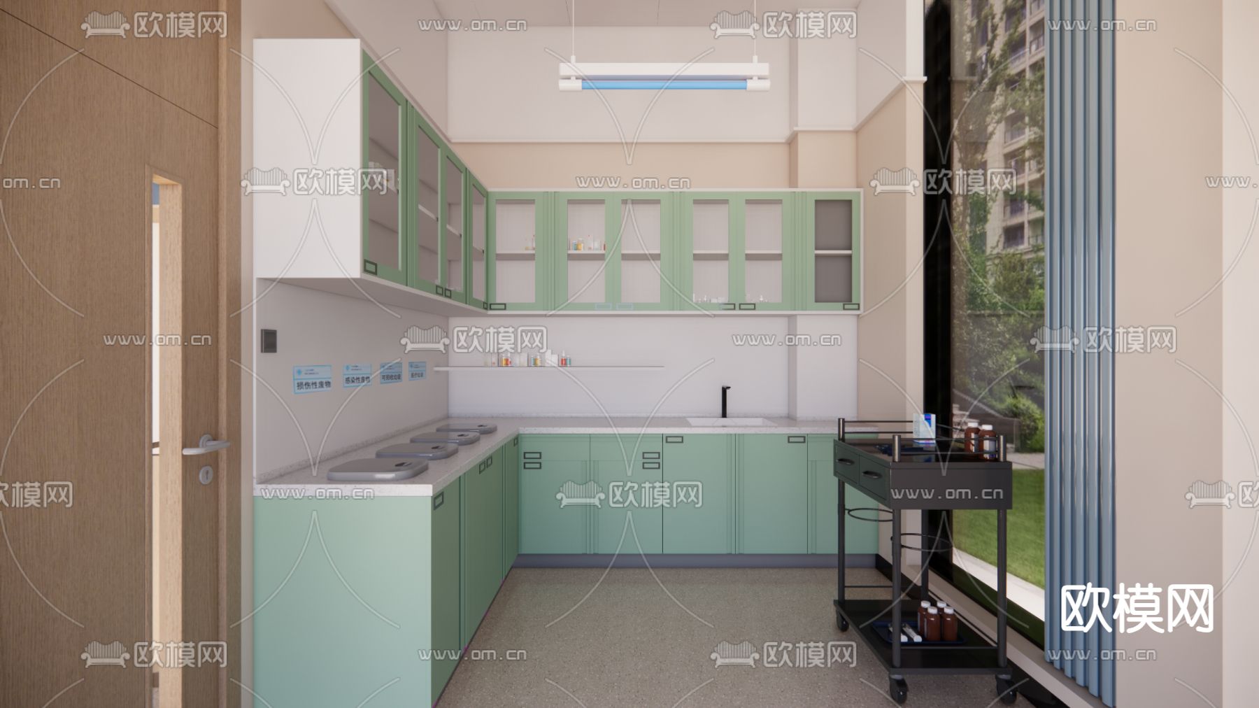 医院诊所 观察室 诊疗室su模型下载（渲染图2）