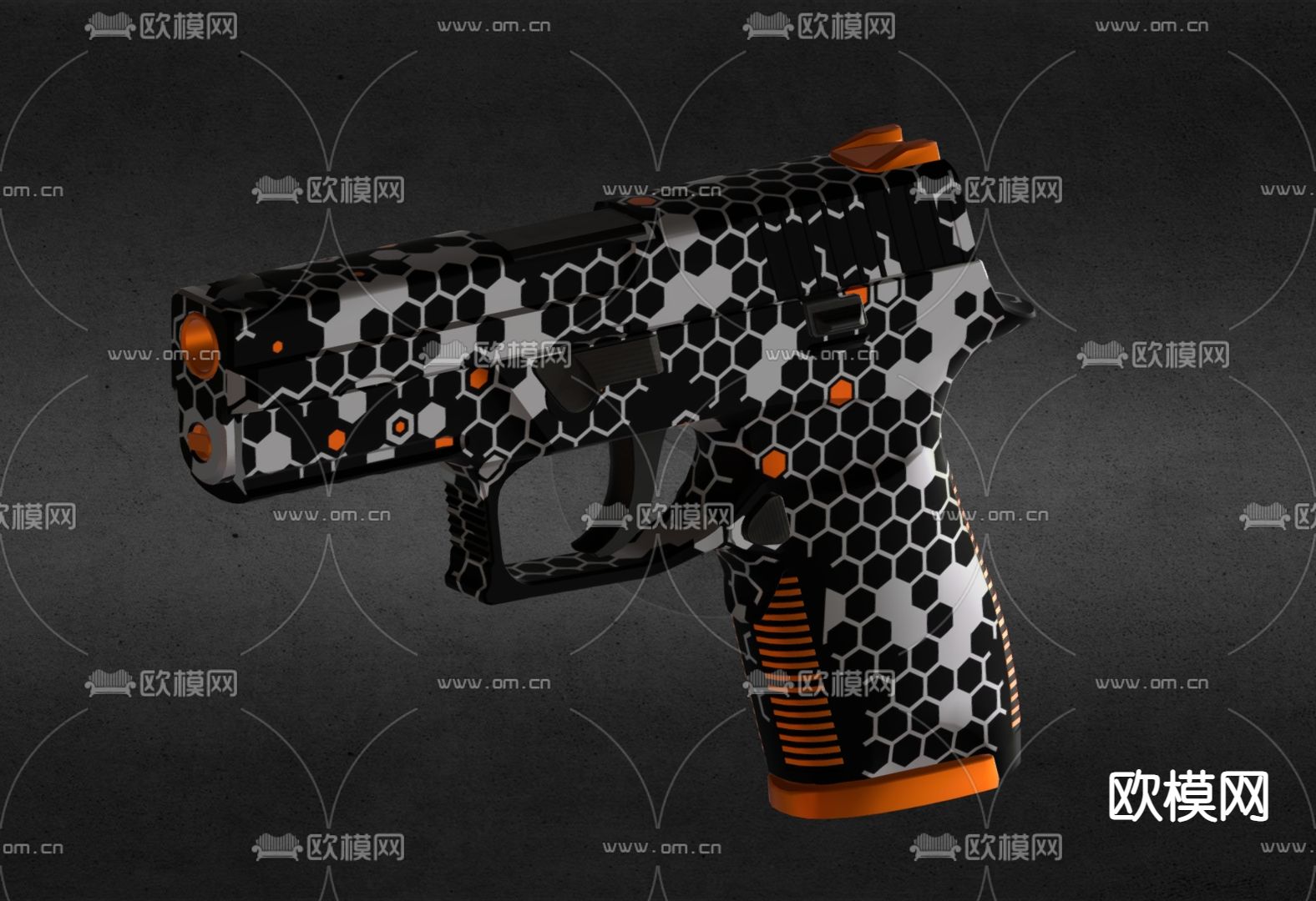 手枪玩具 儿童玩具su模型下载（渲染图2）