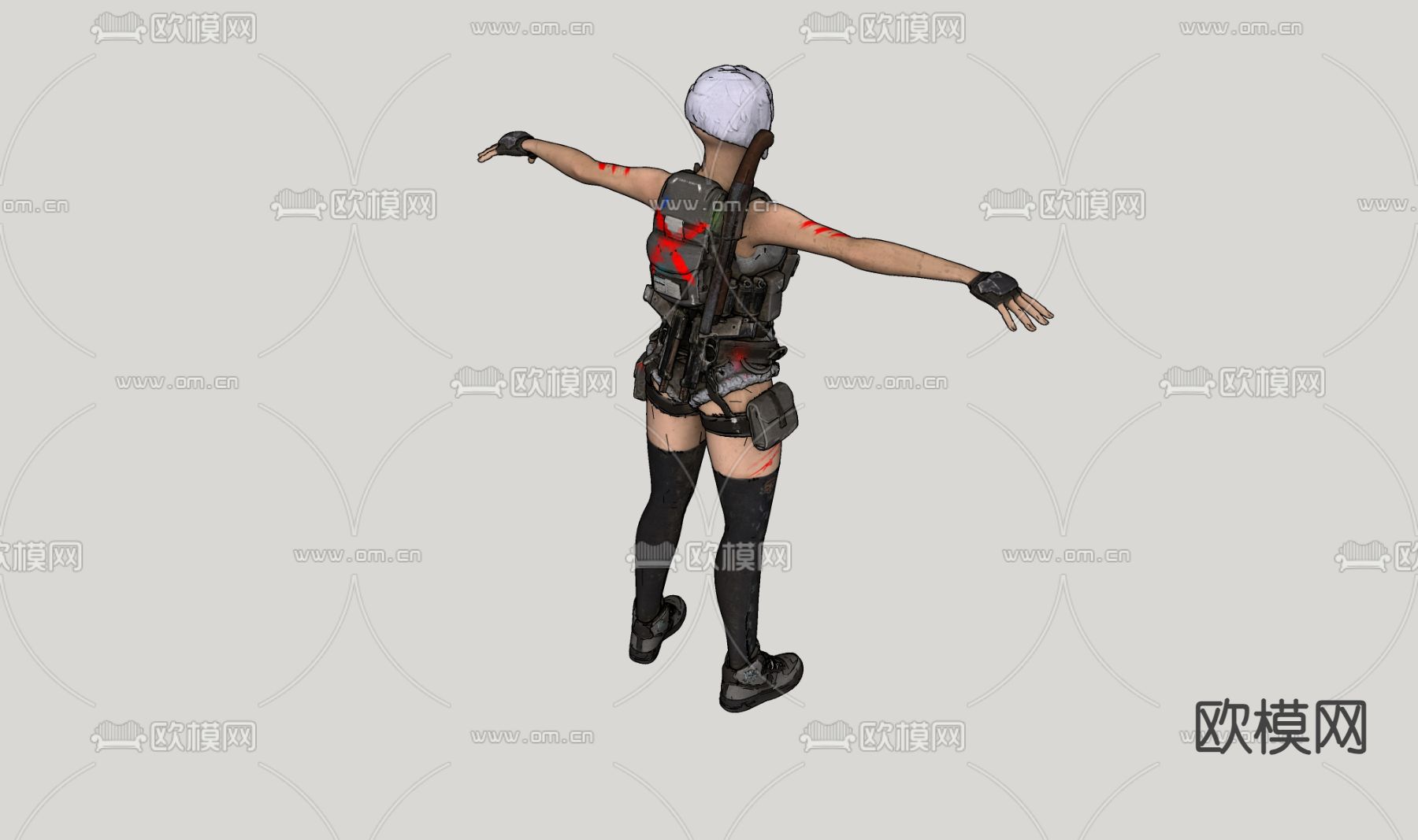 动漫人物su模型下载（渲染图3）