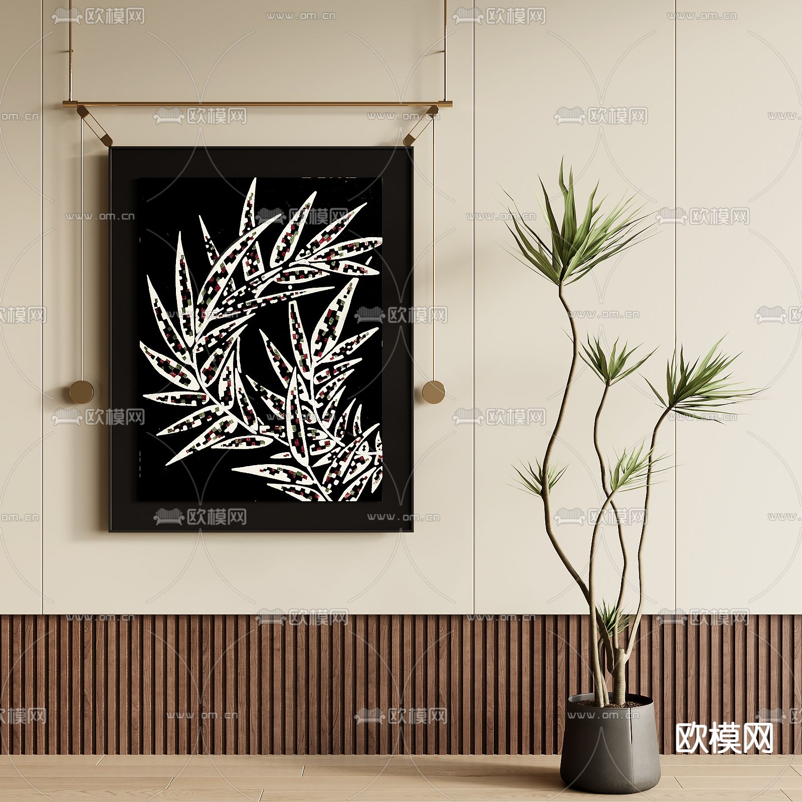 中古风装饰画su模型