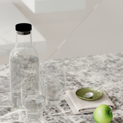  水瓶 水杯 水果su模型 