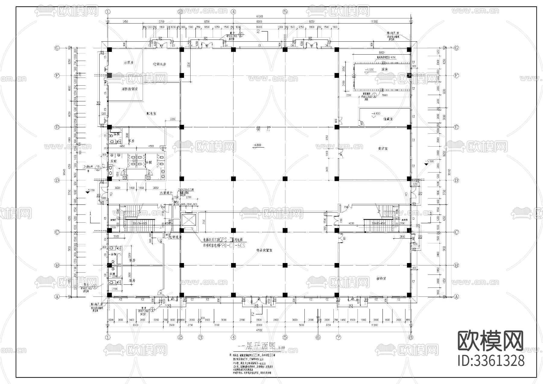 静音寺建筑CAD施工图下载（渲染图8）