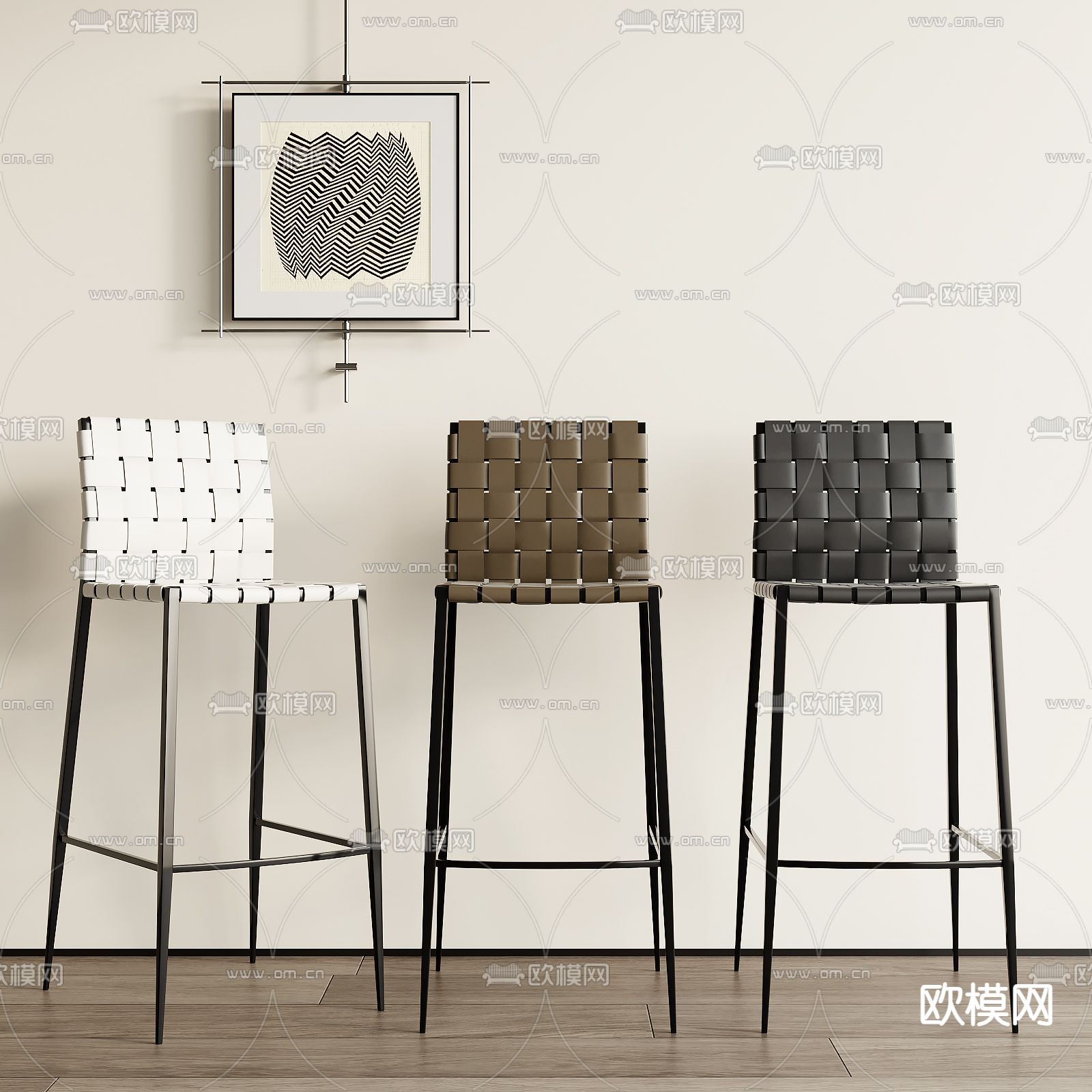 现代吧椅su模型