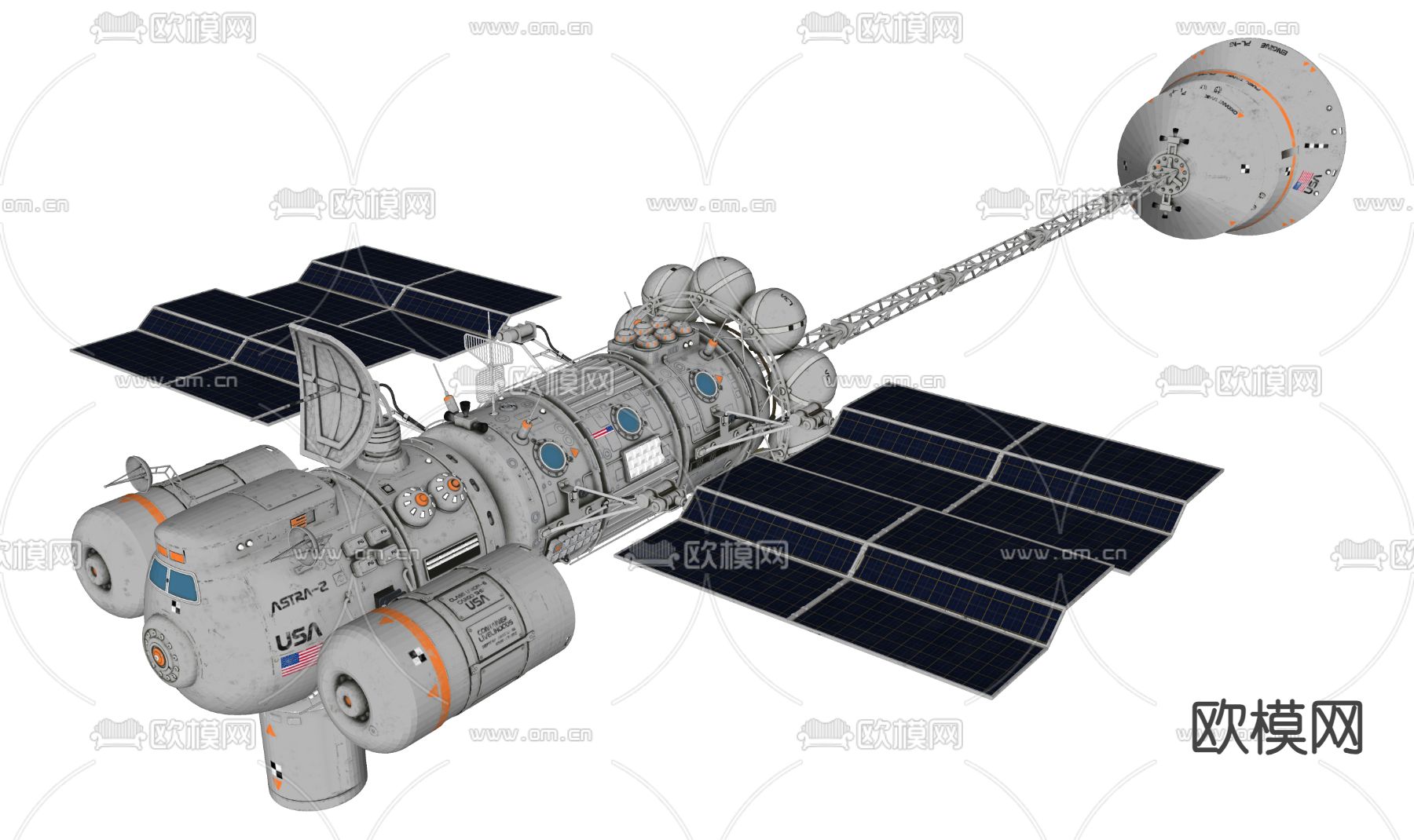 宇宙空间站 宇宙飞船 太空舱su模型下载（渲染图1）